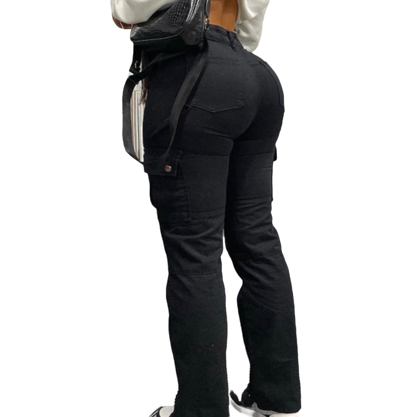 JINEE Amelia High Waist Curved Cargo Jeans