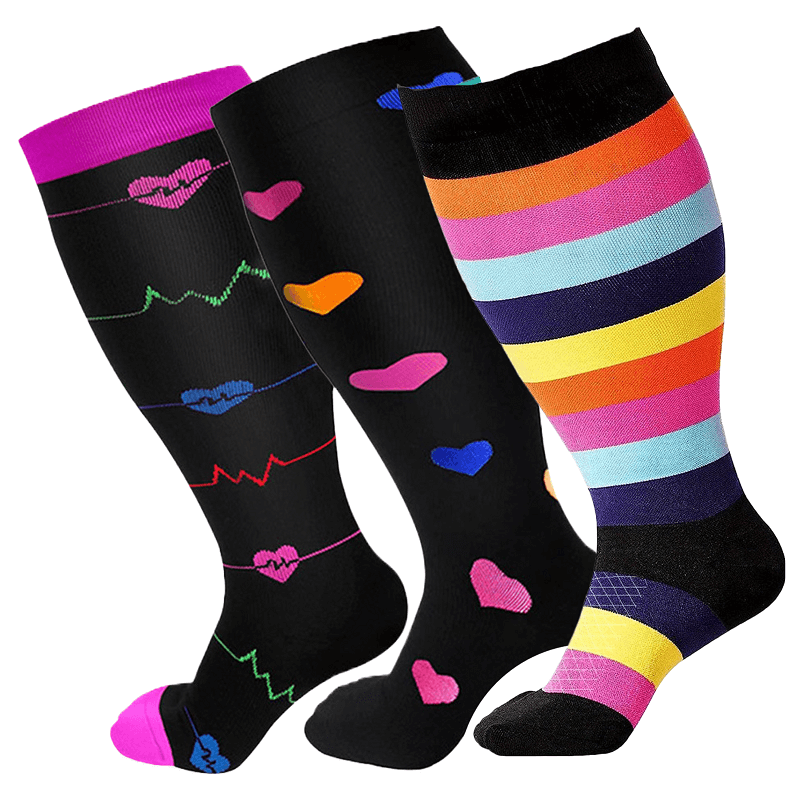 ComfyLegs™ Plus Size Compression Socks-3 Pairs Set