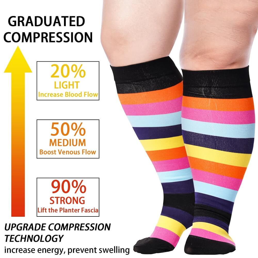 ComfyLegs™ Plus Size Compression Socks-3 Pairs Set