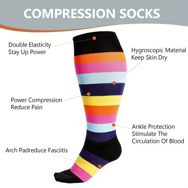 ComfyLegs™ Plus Size Compression Socks-3 Pairs Set