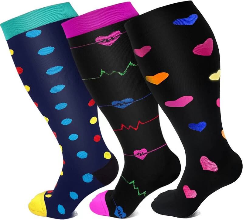 ComfyLegs™ Plus Size Compression Socks-3 Pairs Set