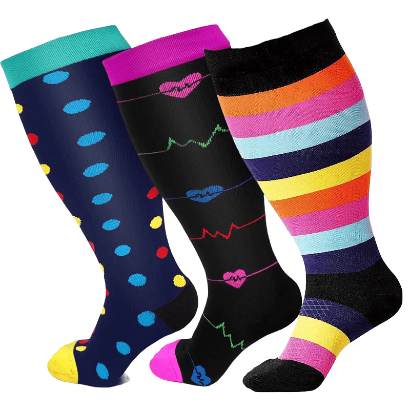 ComfyLegs™ Plus Size Compression Socks-3 Pairs Set