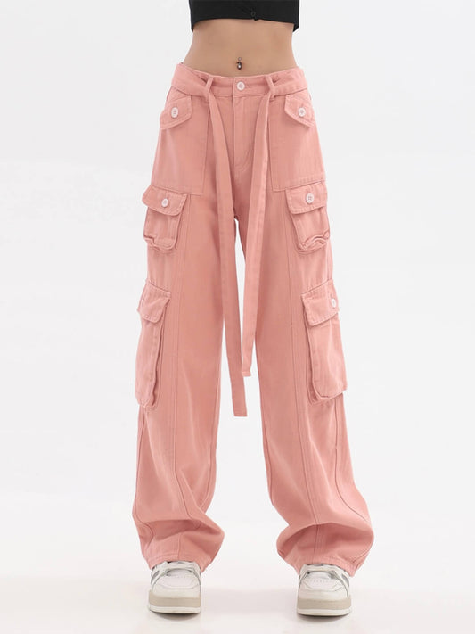 RetroFit™ Y2K Style Cargo Pants-Pink