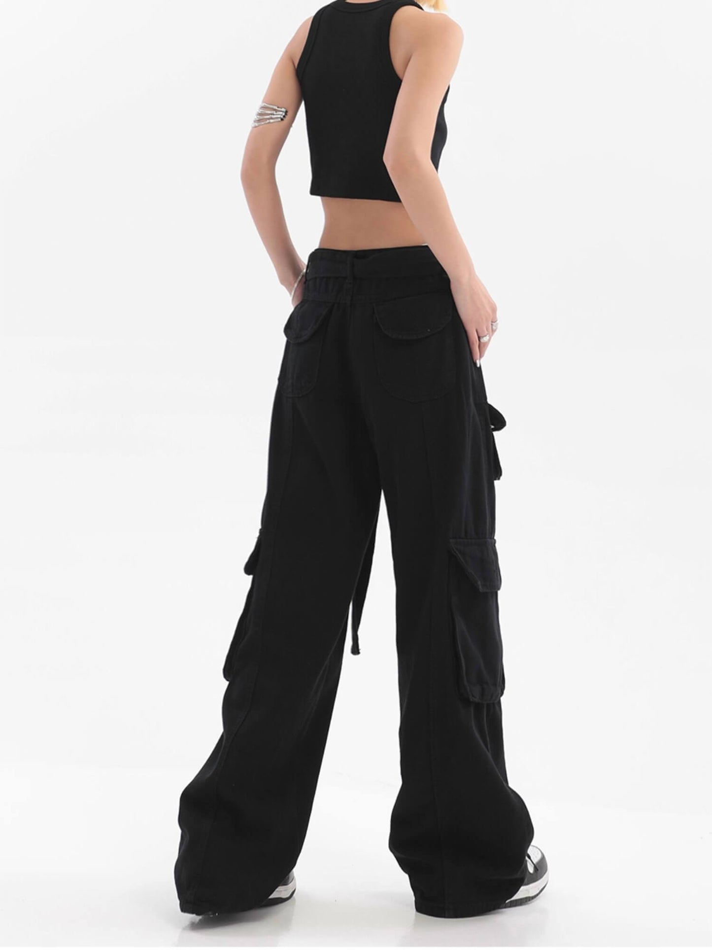 RetroFit™ Y2K Style Cargo Pants-Black