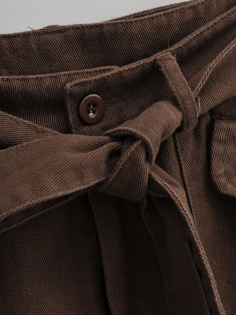 RetroFit™ Y2K Style Cargo Pants-Brown