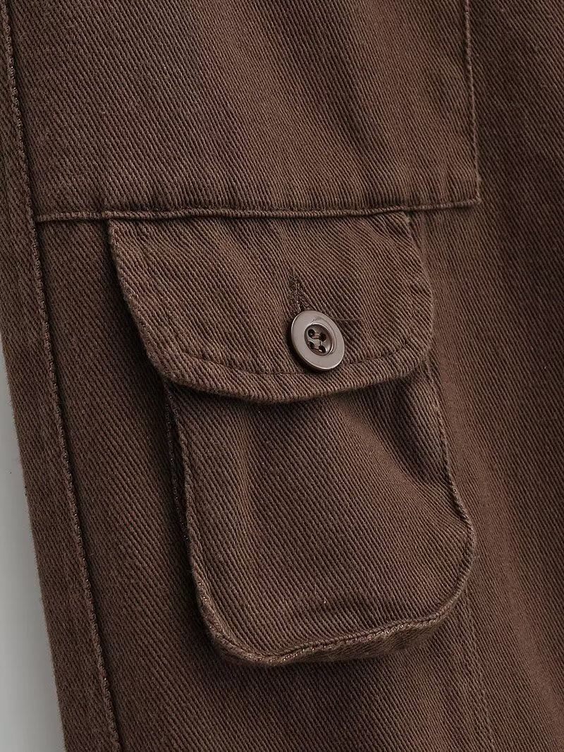 RetroFit™ Y2K Style Cargo Pants-Brown