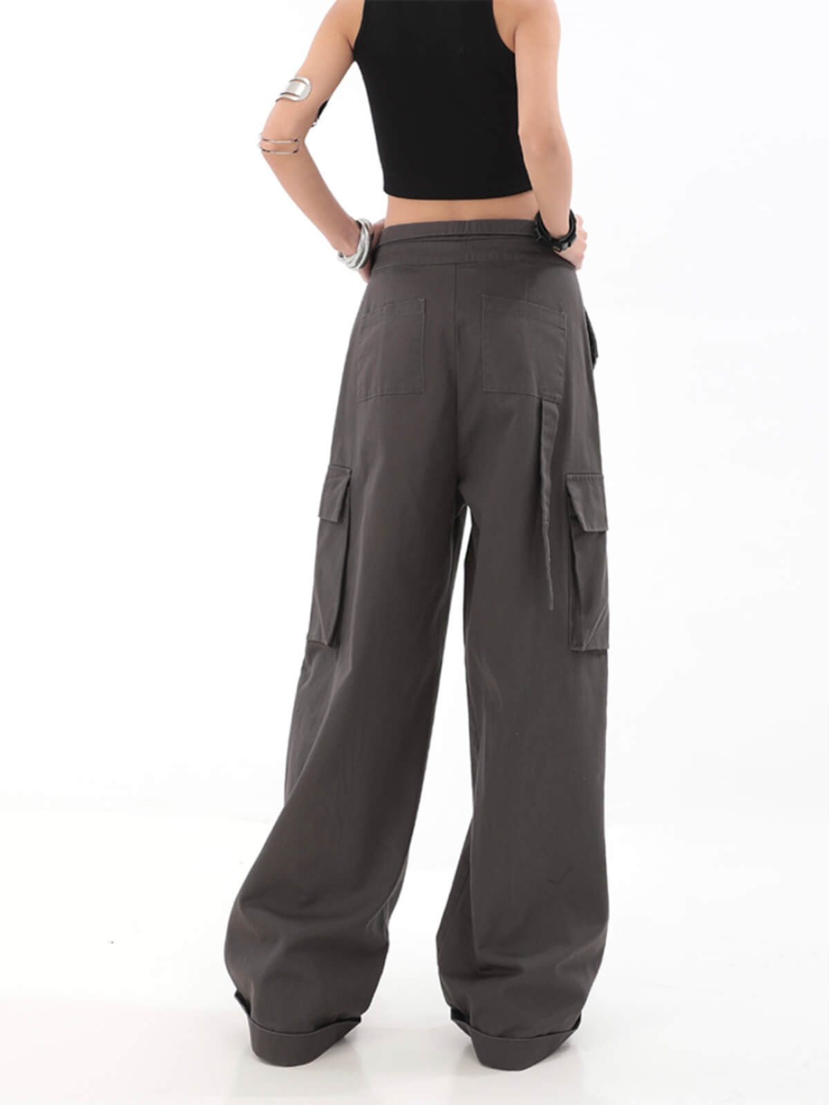 TrendyCargo™ High-Waisted Cargo Pants-Grey