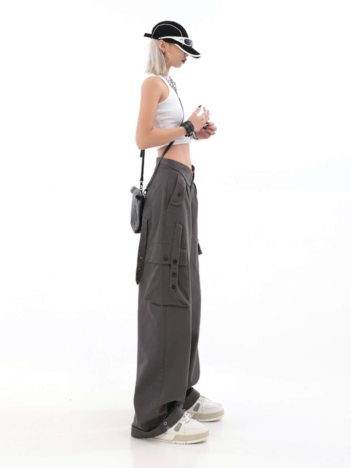 TrendyCargo™ High-Waisted Cargo Pants-Grey