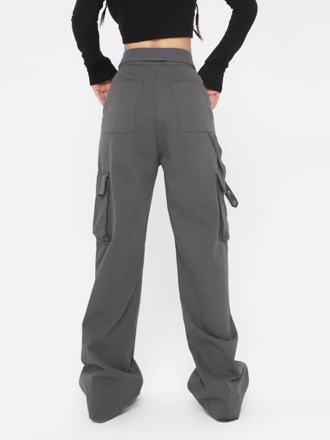 TrendyCargo™ High-Waisted Wide-Leg Cargo Pants