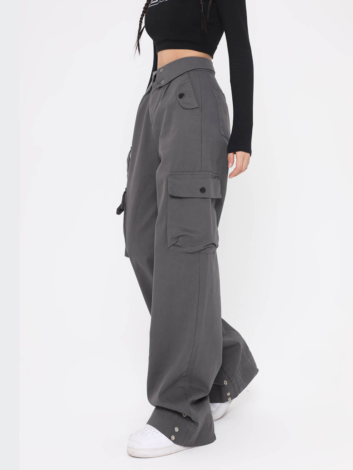 TrendyCargo™ High-Waisted Wide-Leg Cargo Pants