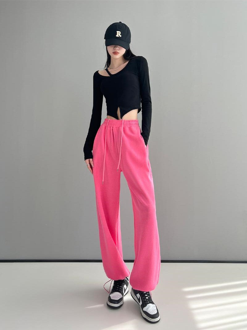 Women's Casual Comfort Sweat Pants-Rose Pink