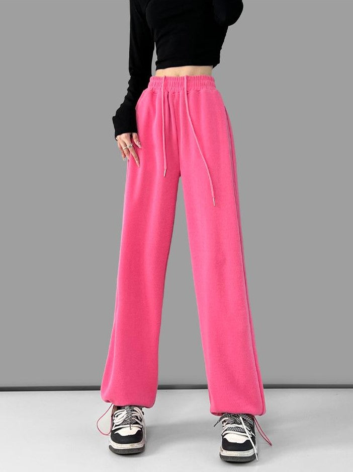 Women's Casual Comfort Sweat Pants-Rose Pink