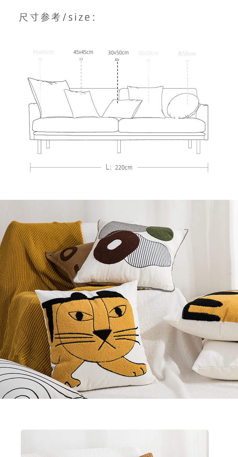 JINEE.DECOR.Cute Unique Cat Tiger Cushion Cover