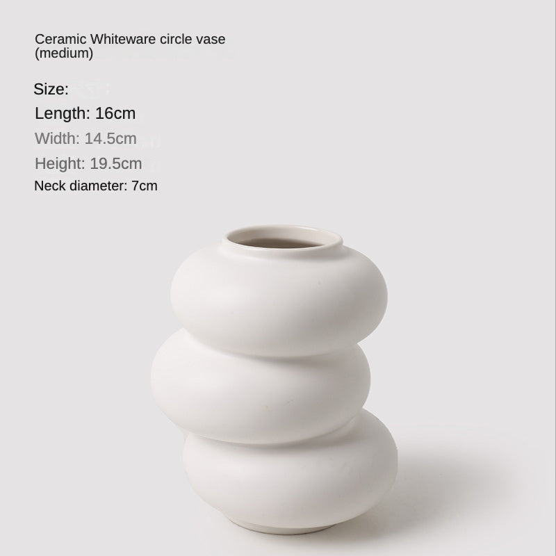 JINEE.Pure White special-shaped ceramic vase