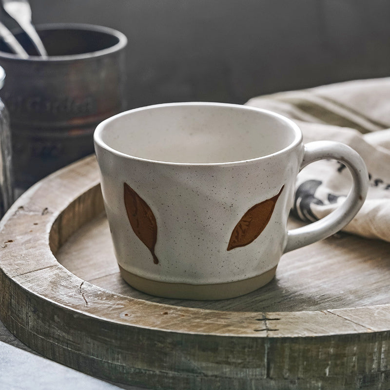 JINEE.CERAMIC Hand Painted Leaves Mug