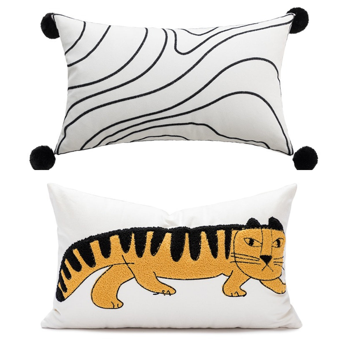 JINEE.DECOR.Cute Unique Cat Tiger Cushion Cover