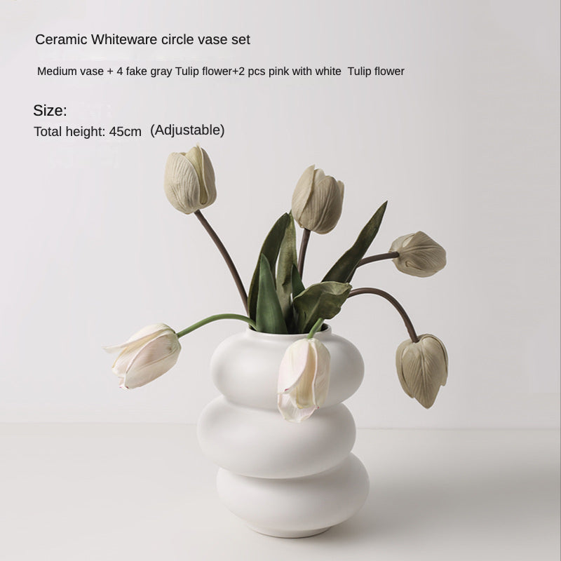 JINEE.Pure White special-shaped ceramic vase