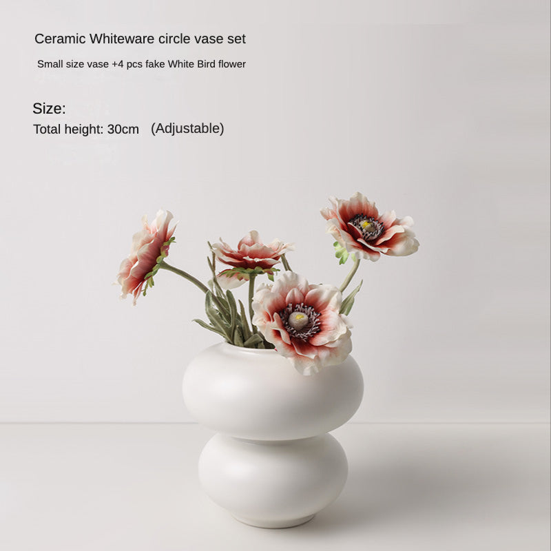 JINEE.Pure White special-shaped ceramic vase