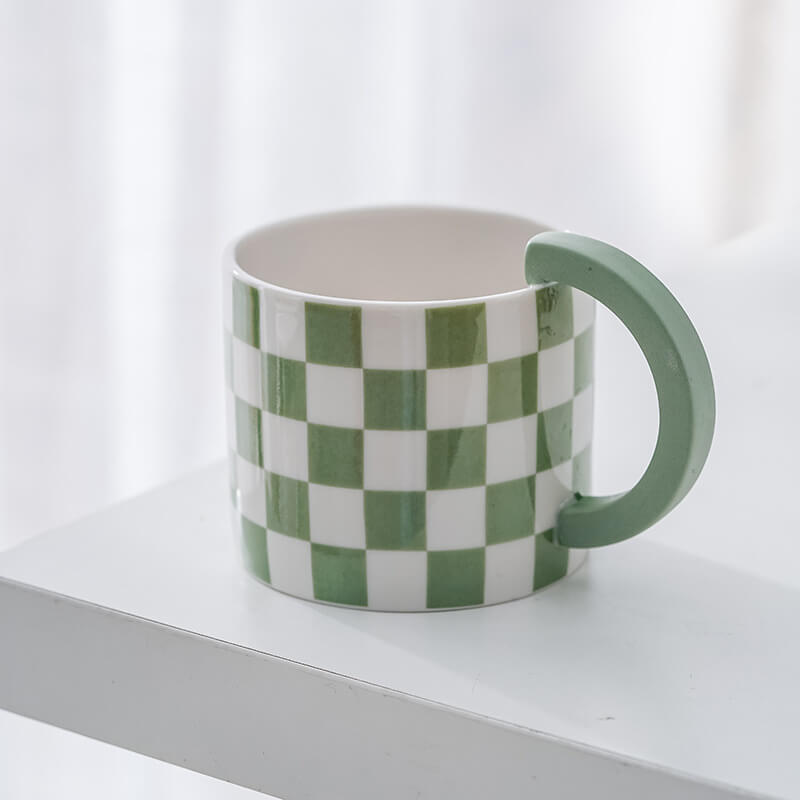 JINEE.CERAMIC Creative Plaid Mug