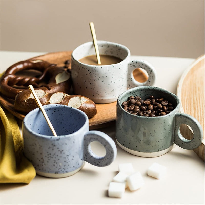 JINEE.CERAMIC Pinterest Style Ink Dots Mug