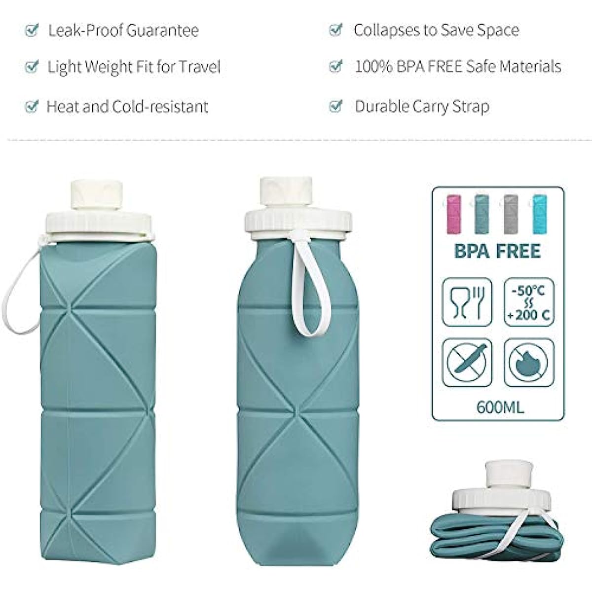 NaturePulse™ eco-friendly collapsible water bottle