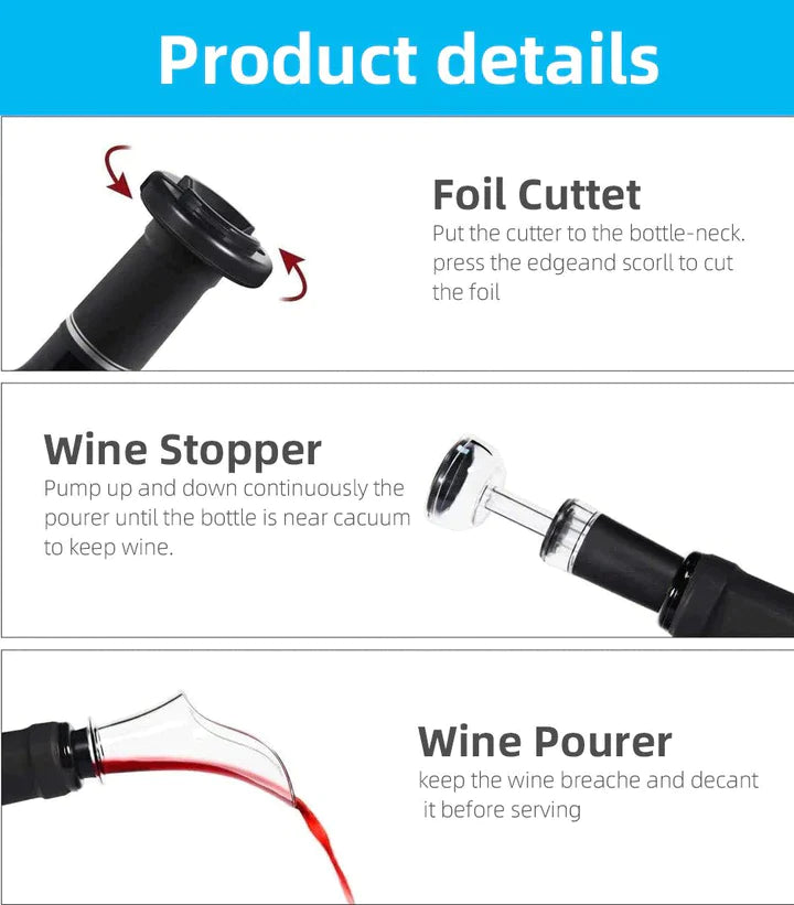 Wineson™ Professional Wine Opener | 3 in 1 Automatic Set