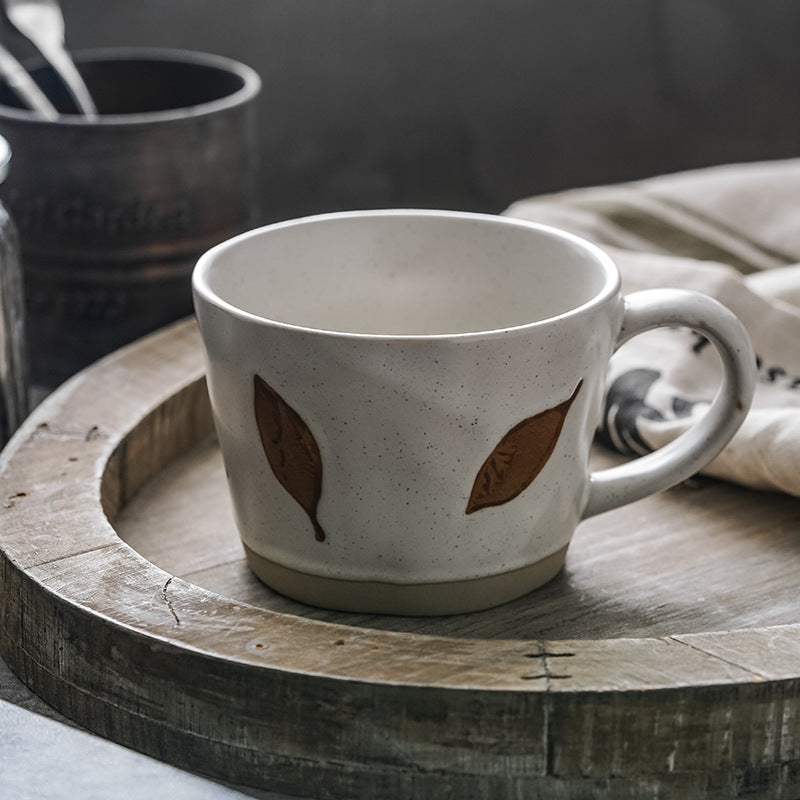 JINEE.CERAMIC Hand Painted Leaves Mug