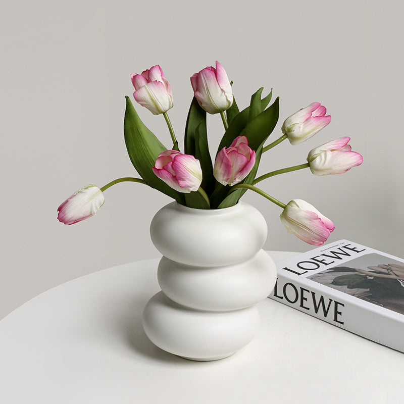 JINEE.Pure White special-shaped ceramic vase