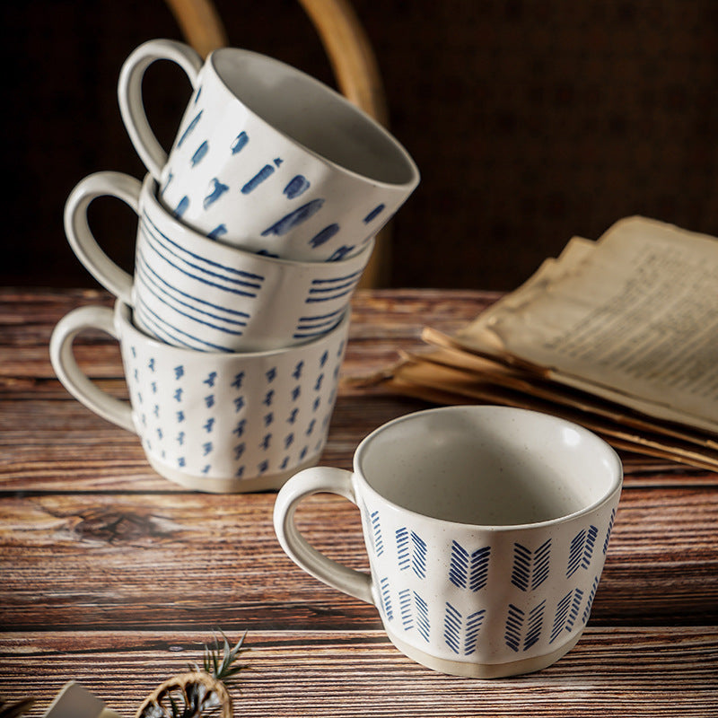 JINEE.CERAMIC Hand Painted Retro Mug