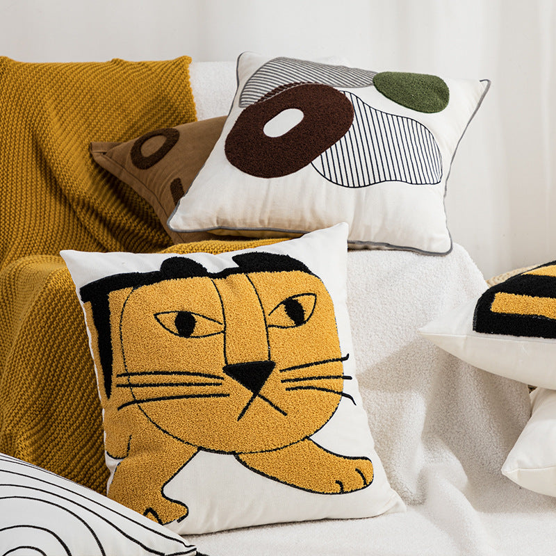 JINEE.DECOR.Cute Unique Cat Tiger Cushion Cover