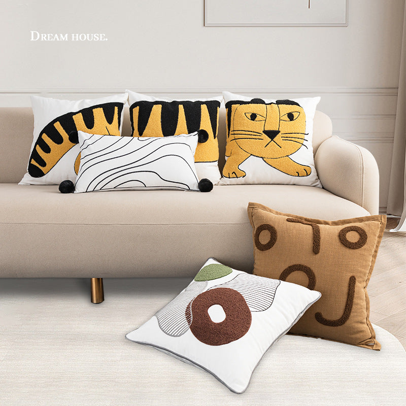 JINEE.DECOR.Cute Unique Cat Tiger Cushion Cover