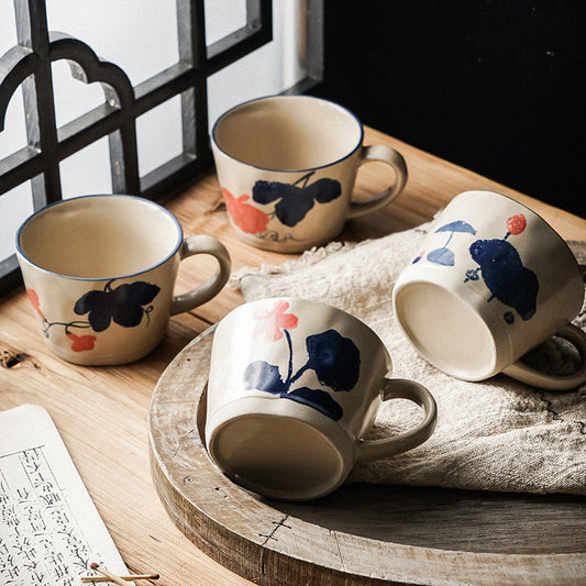 JINEE.CERAMIC Hand Painted Flower Mug