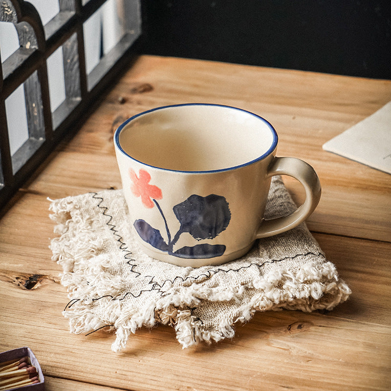 JINEE.CERAMIC Hand Painted Flower Mug