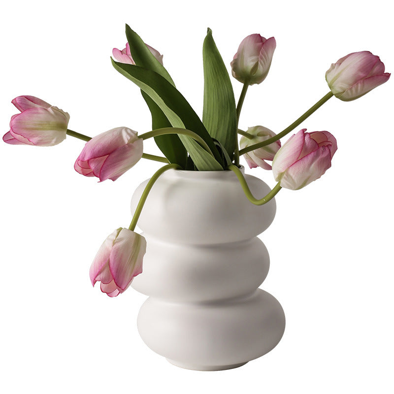 JINEE.Pure White special-shaped ceramic vase