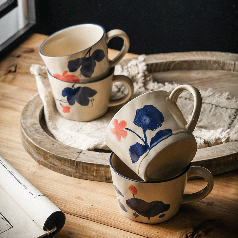 JINEE.CERAMIC Hand Painted Flower Mug