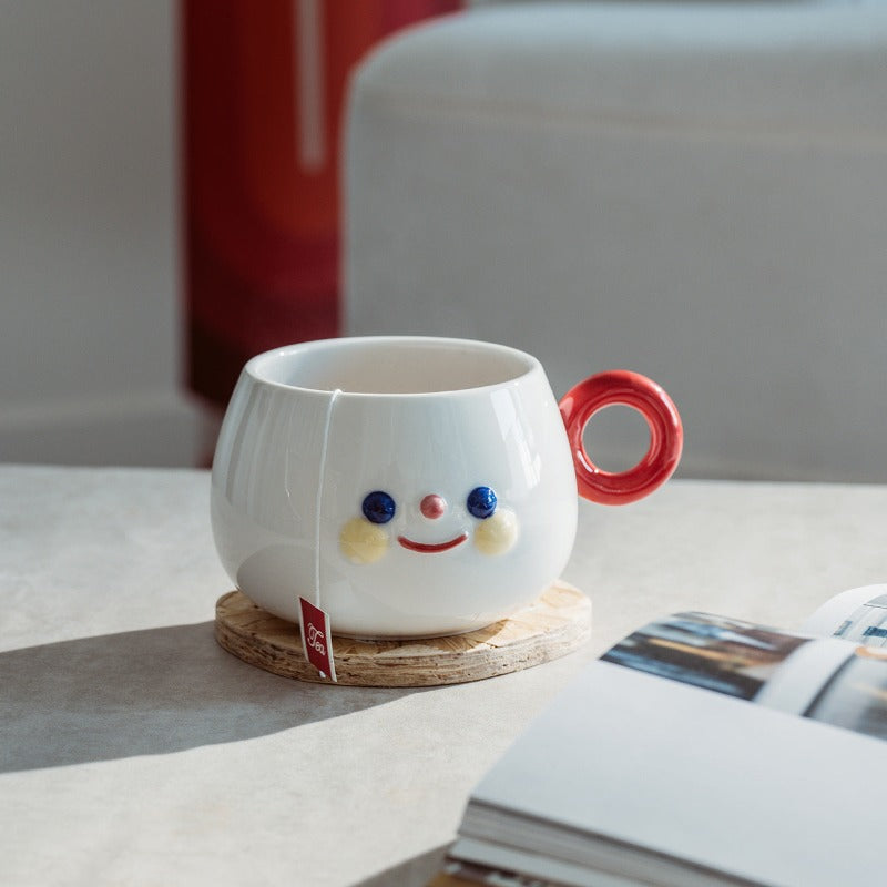 Jinee Ceramic Smiling Face Coffee Cup