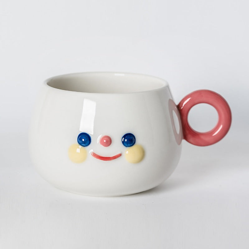 Jinee Ceramic Smiling Face Coffee Cup