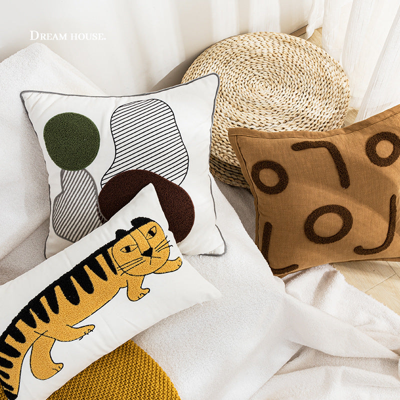 JINEE.DECOR.Cute Unique Cat Tiger Cushion Cover