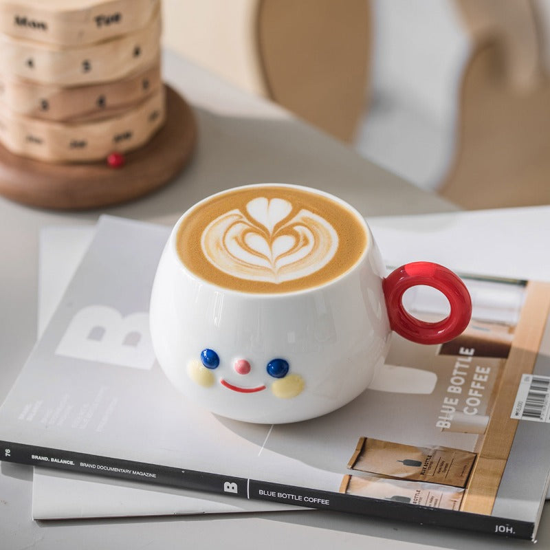 Jinee Ceramic Smiling Face Coffee Cup