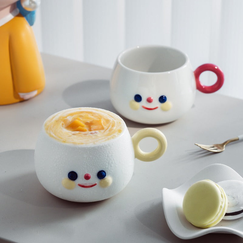 Jinee Ceramic Smiling Face Coffee Cup