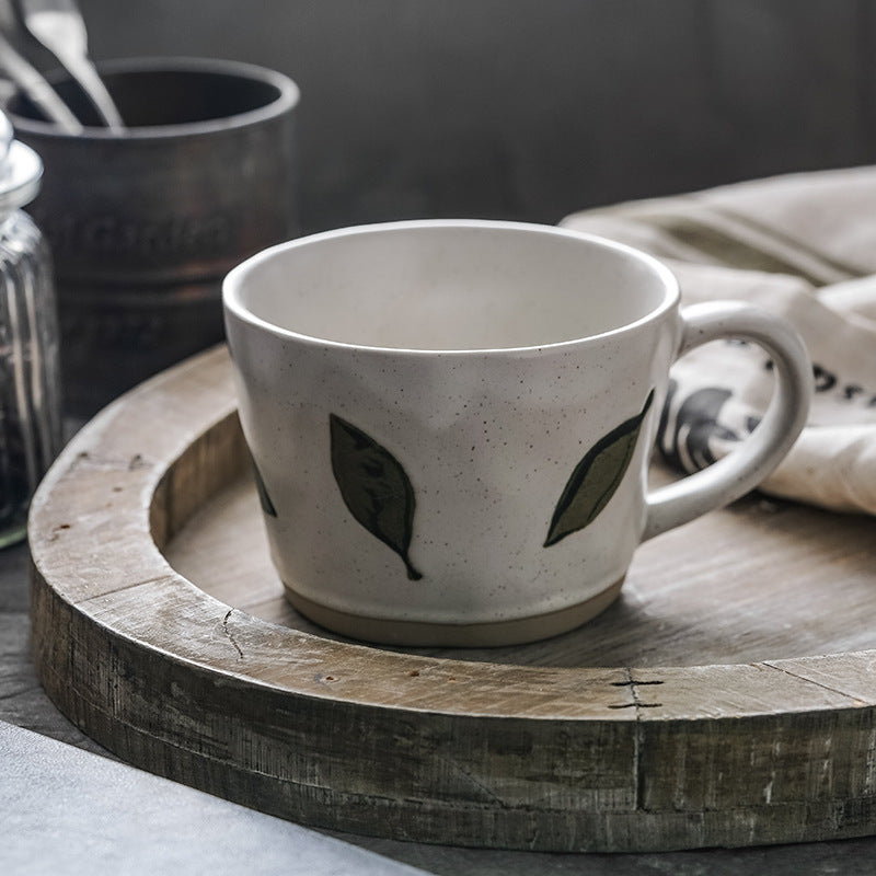 JINEE.CERAMIC Hand Painted Leaves Mug