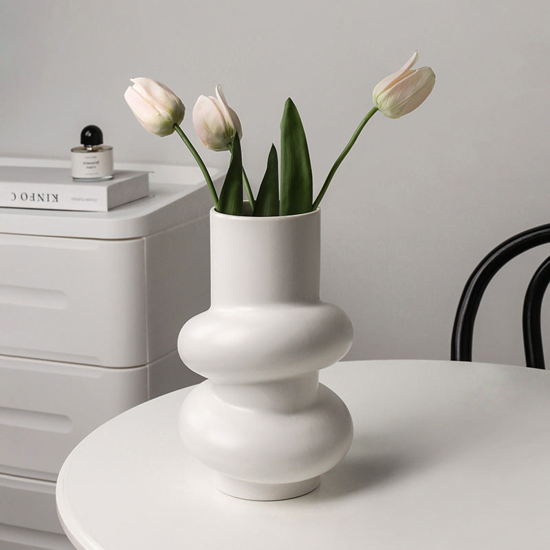 JINEE.Pure White special-shaped ceramic vase