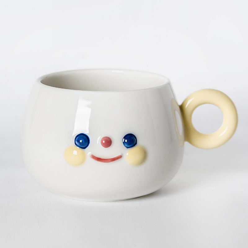 Jinee Ceramic Smiling Face Coffee Cup