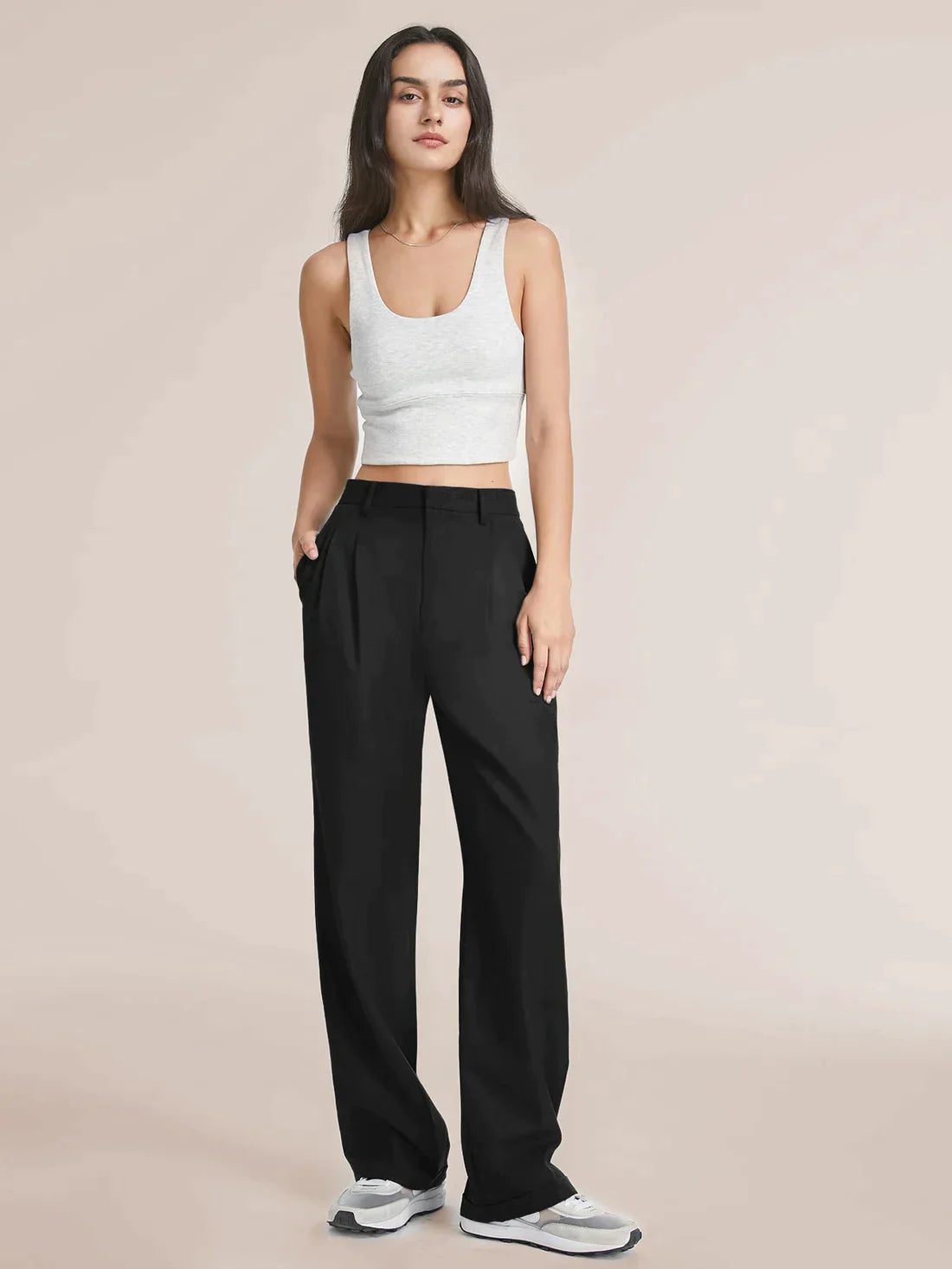 JINEE High Waist Tailored Wide Leg Pants