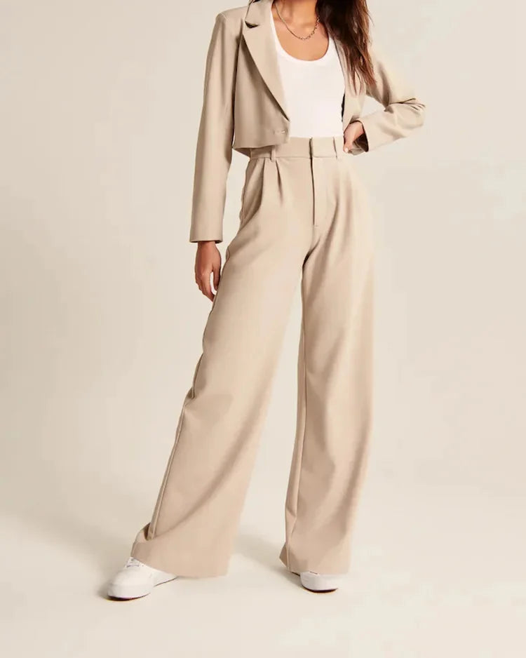 JINEE High Waist Tailored Wide Leg Pants