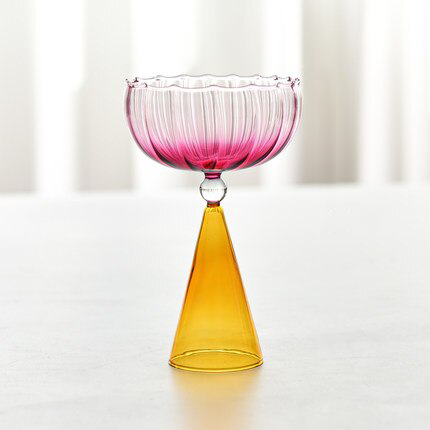 JINEE.Glassware.Getöntes und strukturiertes Cocktailglas 