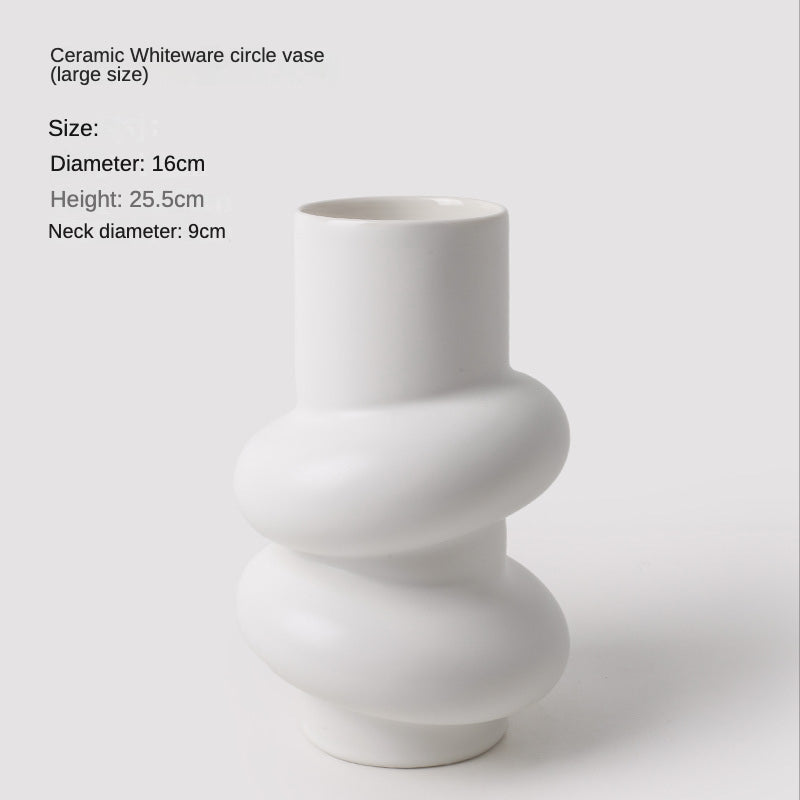 JINEE.Pure White special-shaped ceramic vase