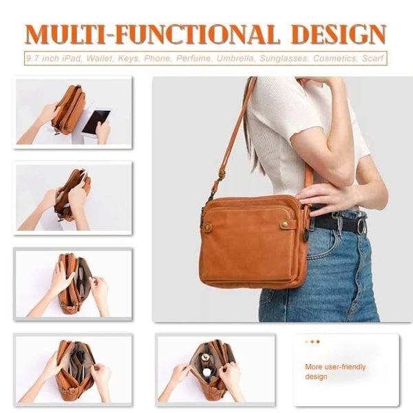 InstaCarry™ PU Leather Sleek Messenger Bag