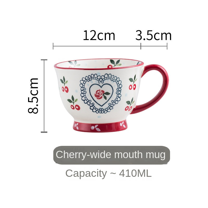 Jineeselected Hand Painted Vintage Mug-cherrywidth