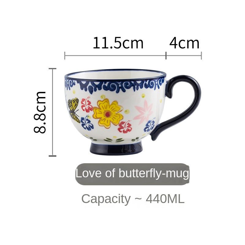 Jineeselected Hand Painted Vintage Mug-love of butterly-mug